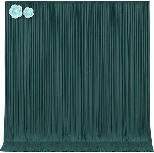 10ft x 15ft Emerald Green Wrinkle Free Backdrop Curtains for Wedding Party Backdrops Curtain Drapes Fabric Decorations Photo Back Drop Cloth for Baby Shower Photography Stage Reception by Tao-GePartyDecorations