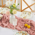 Horbaunal 12 Pack Dusty Rose Chiffon Table Runners 10FT, 29x120 Inches - Image 3