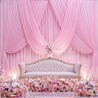 10×14 ft Pink Wrinkle Free Backdrop Curtain, Soft Silky Polyester Wedding Drapes 2 Panels 14ft Height Baby Pink Photo Backdrop Curtains for Parties Birthday Baby Shower Photography Background Cloth - Image 5