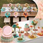 Zhehao 150 Pcs Coral Paper Plates Napkins Serves 50 - Image 6