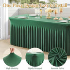 Shillance 6 Packs Green Spandex Table Clothes for 6 Foot Rectangle Table, Spandex Table Covers 6FT Stretch Table Skirts Wrinkle Free Fitted Table Cloth for Easter, Wedding, Banquet & Parties - Image 2