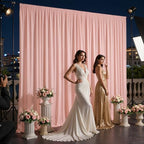40x10ft Pale Pink Backdrop Curtains for Wedding Parties Wrinkle Free Photo Backdrop Drapes for Photography Birthday Baby Shower Soft Fabric Party Backgournd for Photoshoot 5x10ft, 8 Panels - Image 5