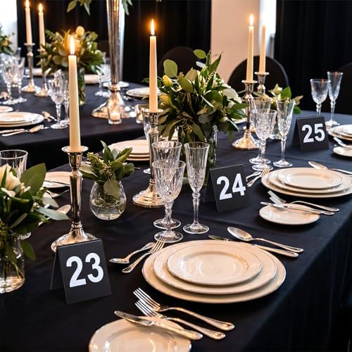 50Pcs Black Table Number Tents 1-50 Restaurant Table Numbers for Wedding Party Food Service - Image 3