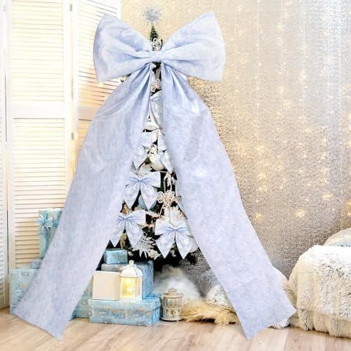 Suncalla 13 Pcs Extra Large Blue Ribbon Bows for Wreath Front Door Decor - Image 5