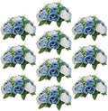 Sziqiqi Artificial Silk Flower Ball, Wedding Centerpiece, Dusty Blue, 10Pcs by SZIQIQI