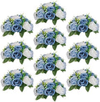 Sziqiqi Artificial Silk Flower Ball, Wedding Centerpiece, Dusty Blue, 10Pcs by SZIQIQI