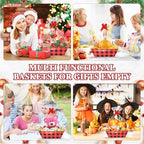 AFOROEOA 10PACK Christmas Gift Baskets Empty, Baskets For Gifts Empty 10x12”Thick Gifts Basket with 10 Bows 10 Bags Gift Basket for Christmas Xmas Wedding Birthdays Party Wrapping （Red Plaid） - Image 7