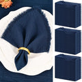 Showgeous 60 Pack Navy Blue Cloth Napkins with Fringe, 16x16 inch by Showgeous