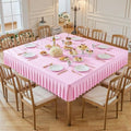 Wish Care Pink Spandex Tablecloths for 60x60 Inch Square Tables, Stretch Fitted Table Clothes with Pleated Ruffle Skirt for 60” Table, Wrinkle Free and Elastic, for Party Kitchen Home Dining by WishCare