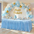 Wish Care Blue Satin Table Clothes for 4 Foot Rectangle Tables - 4FT Wrinkle Resistant Glitter Rectangle Tablecloths, Party Table Covers for Wedding Banquet, Baby Shower, Birthday, Holiday Dinner by WishCare
