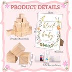 79 Pcs Baby Shower Boho Floral Decorate a Block Game Set, Games for Guest - Image 2