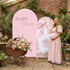 Mindsoft 2 Pcs Baby in Bloom Arch Cover Backdrop, Pink - Image 6