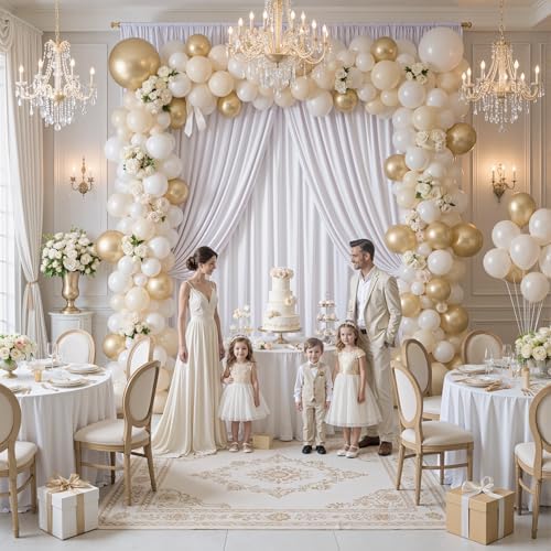 20ft×15ft White Backdrop Curtain for Wedding Parties - Image 4