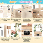 Wooden Baby Shower Crate Closet with Handle, Hangers & Garland, Large Capacity Baby Basket for Baby Shower, Customizable Wooden Crate Box Newborn Parents Welcome Gift (Natural Wood) - Image 3