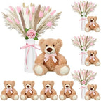 4 Sets 125 Pcs Bear Baby Shower Table Centerpiece with Bear Stuffed Animals Pink Dried Pampas Grass Artificial Flower Plastic Vase for Boho Wedding Bridal Reveal Birthday Baby Shower Decor by Relaxgiant