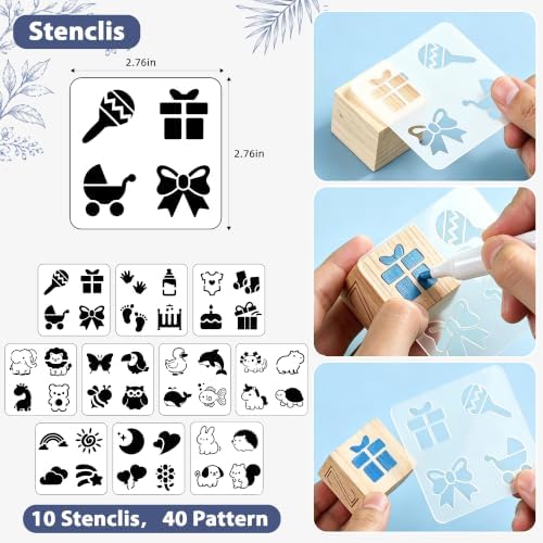 wookidel 118PCS Baby Shower Games Kit, Baby Blocks for Baby Shower - Image 4