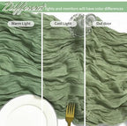 25 Pack Sage Green Cheesecloth Table Runner 17 x 108 Inch Gauze Table Runner Fabric Semi Sheer Cheese Cloth Table Runner Bulk for Rustic Romantic Wedding Baby Shower Table Decoration - Image 4