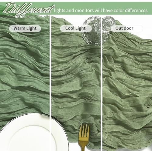 25 Pack Sage Green Cheesecloth Table Runner 17 x 108 Inch Gauze Table Runner Fabric Semi Sheer Cheese Cloth Table Runner Bulk for Rustic Romantic Wedding Baby Shower Table Decoration - Image 4