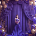 40x10FT Dark Purple Backdrop Curtains for Wedding Parties, Wrinkle Free Polyester Photography Backdrop Drapes for Baby Shower Birthday Parties Stage Background Stand Decorations 4x10ft,10 Panels - Image 5