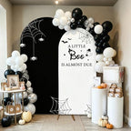 Serencatcher Halloween Baby Shower Arch Backdrop Covers 7.2FT 6FT Black - Image 5