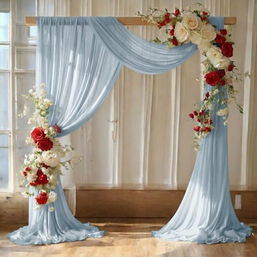 Pack of 1 Wedding Arch Drape Panel Fabric 30" x 100ft - Baby Blue by MDS