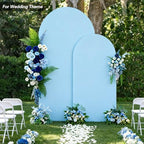 8 FT Arch Backdrop Cover, Wedding Blue Arch Covers Stretchy Backdrop Spandex Fitted for Chiara Stand Birthday Baby Shower Party Ceremony Decoration Blue 8FT - Image 3