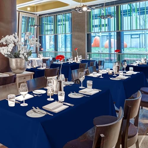 sancua Navy Blue Tablecloths Rectangle, 8 Pack Table Cloth for 6 Foot Tables - Image 3