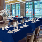 sancua Navy Blue Tablecloths Rectangle, 6 Pack Table Cloth for 8 Foot Tables - Image 3