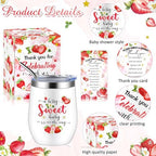 Hoolerry 6 Set Baby Shower Cups, 12oz Stainless Steel Tumbler, Strawberry - Image 3