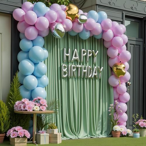 Wokceer Sage Green Backdrop Curtain Drapes for Parties, 2Pack 10x8FT - Image 6