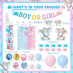 164pcs Gender Reveal Decorations, Gender Reveal Supplies Kit, Baby Boxes Gender Reveal Balloon Decorations Kit, Pink and Blue Elephant Gender Reveal Decorations, Boy or Girl Decorations Kit - Image 2