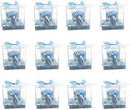 Lunaura Baby Keepsake - Set of 12 Boy Baby Bottle Glass Votive Candle Set Favors - Blue - Image 2