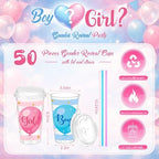 Remerry 50 Sets Gender Reveal Party Cups with Lids and Straws - 17 Oz Plastic Pink and Blue Clear Cups Bulk for Birthday Party Baby Shower Theme Events Decorations Supplies - Image 2
