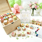 140 Pcs Baby Shower Blocks to Decorate Game Kit Includes Wooden Blocks Markers Game Sign Storage Box for Baby Shower Gender Reveal Activity Party Decorations - Image 6
