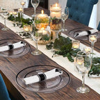 Goodluck 700 Pcs Clear Plastic Plates with Black Rim, Plastic Dinnerware - Image 6