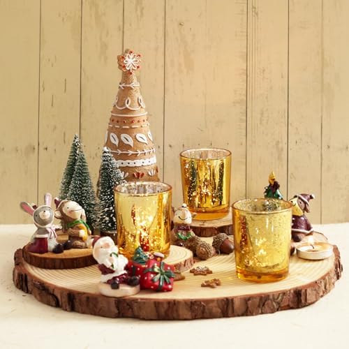 Homemory 36 Pcs Gold Votive Candle Holders, Mercury Glass Candle Holder, Tealight Candle Holders for Table Centerpieces, Baby Shower, Party, Anniversary, Wedding, Home Decor, Halloween, Christmas - Image 5