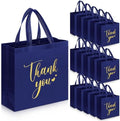 Sweetude 30 Thank You Non Woven Gift Bag, 11 x 12 x 5 Inch, Navy Blue by Sweetude