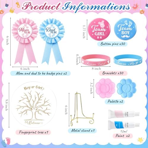 Pasimy Baby Gender Reveal Party Supplies Favor, Gender Reveal Idea, Classic - Image 2