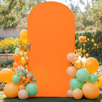 6.6FT Orange Arch Backdrop Cover - Polyester Fitted Wedding Arch Stand Covers Round Top Chiara Arch Backdrop Cover for Birthday Party Banquet Photo Background Decoration - Image 2