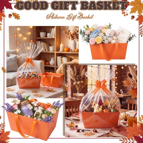Funnymoom 24 Pack Orange Fall Thanksgiving Basket For Gifts Empty Bulk - Image 2