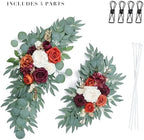 Artificial Burnt Orange Wedding Arch Flower Floral Swags Set of 2 - Image 6