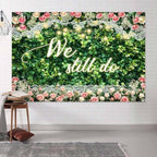 20x10ft We Still Do Backdrop Green Leaves Lace Floral Wedding Anniversary Background Vow Renewal Anniversary Party Cake Table Decoration Photo Booth Props - Image 4