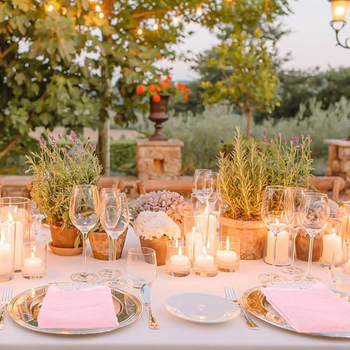 12 Pack Pink Cloth Napkins 20x20 Inch Cheesecloth Napkins Rustic Boho Gauze Dinner Napkin Cloth Washable Elegant Table Napkins for Wedding Party Bridal Baby Shower Table Decor - Image 6