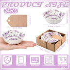 SiliFine 24 Pcs Wedding Favors for Guests Small Ceramic Bowls, Rose, Purple - Image 6