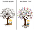 DIY Fingerprint Tree Baby Shower Sign in Guest Book with Wooden Hanger Personalized Commuion Baptism Birthday Gift for Boys Party Decorstions-60x80cm - Image 3