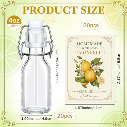 Havawish 20 Sets 4 oz Limoncello Bottles Swing Top Glass Bottles - Image 2