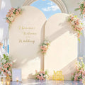 Beige Arch Covers 7.2FT and 6FT Set of 2 Stretchy Spandex Backdrop Cover by Besutolife