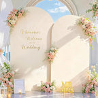 Beige Arch Covers 7.2FT and 6FT Set of 2 Stretchy Spandex Backdrop Cover by Besutolife