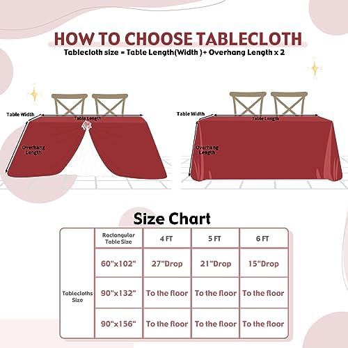 SoarDream Red Sequin Tablecloth 90"x156" Christmas Glitter Table Cloth - Image 5