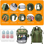 Astro alan Baby Diaper Bags with Changing Station, Waterproof Diaper Bag Backpack for Moms Dads with USB Charging Port, Baby Shower Gifts, Large Capacity diaper backpack, Green - Image 5